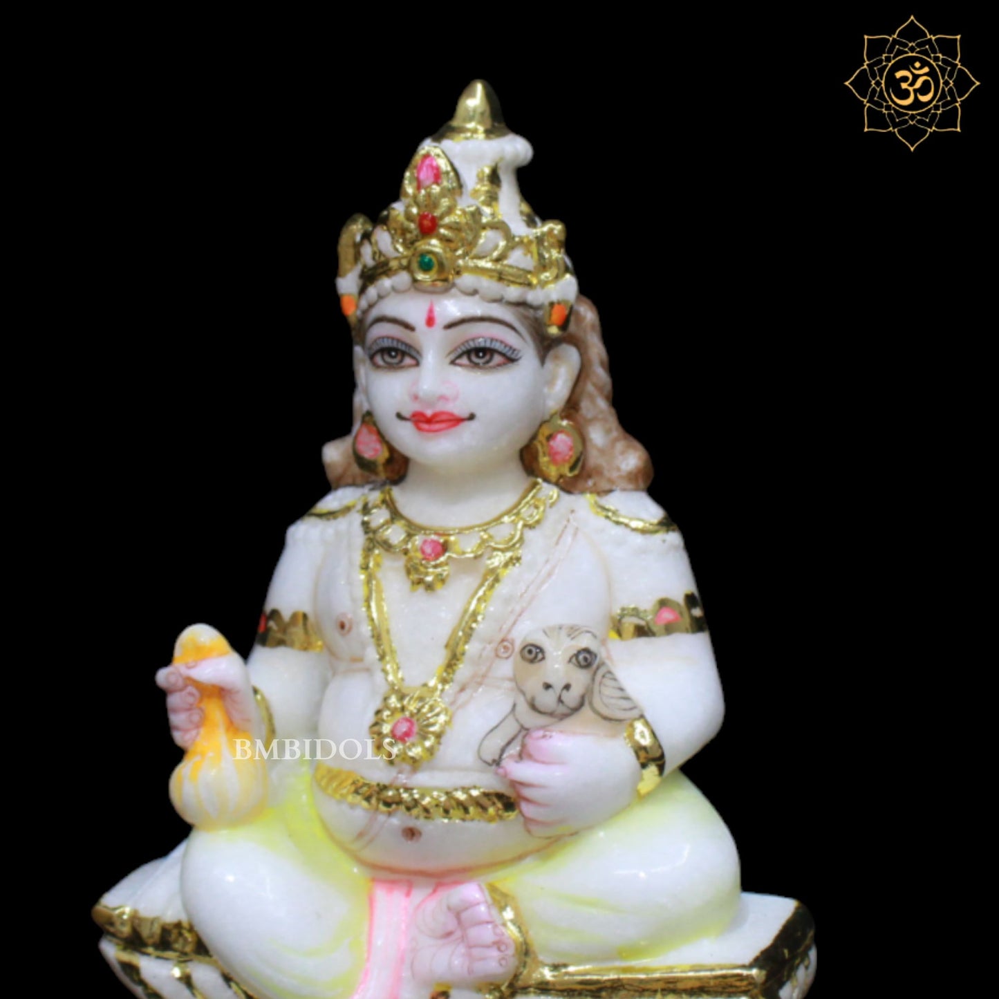 Marble Kuber Marble Murti for Homes and Temples in 7inch