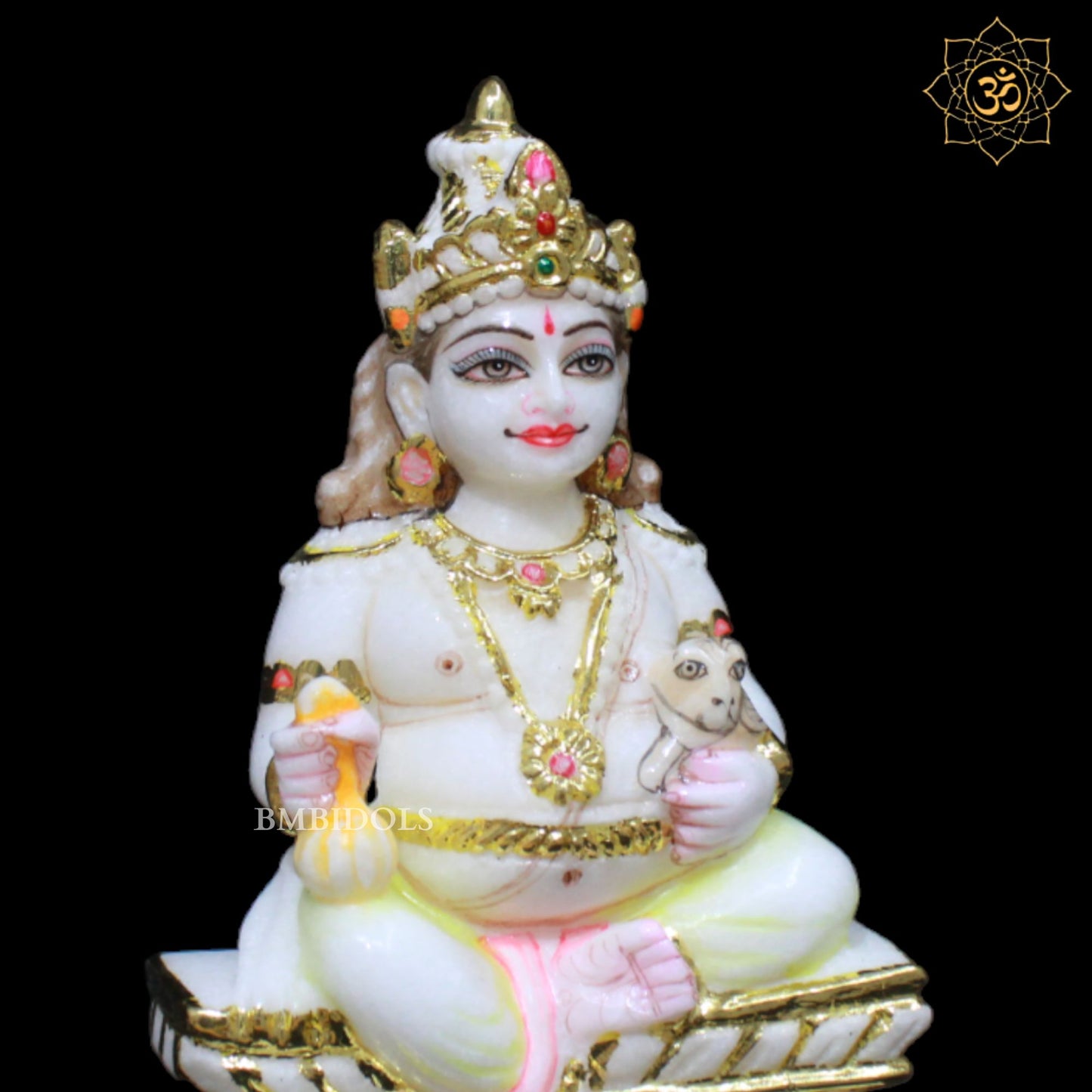 Marble Kuber Marble Murti for Homes and Temples in 7inch