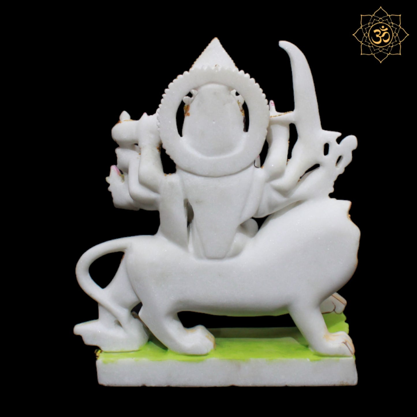 White Marble Durga Mata Murti designed in 12inches for Homes and Temples