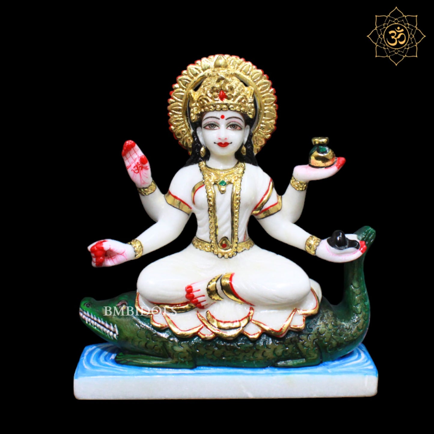 Marble Ganga Maa Murti in Small Size For Homes and Temples