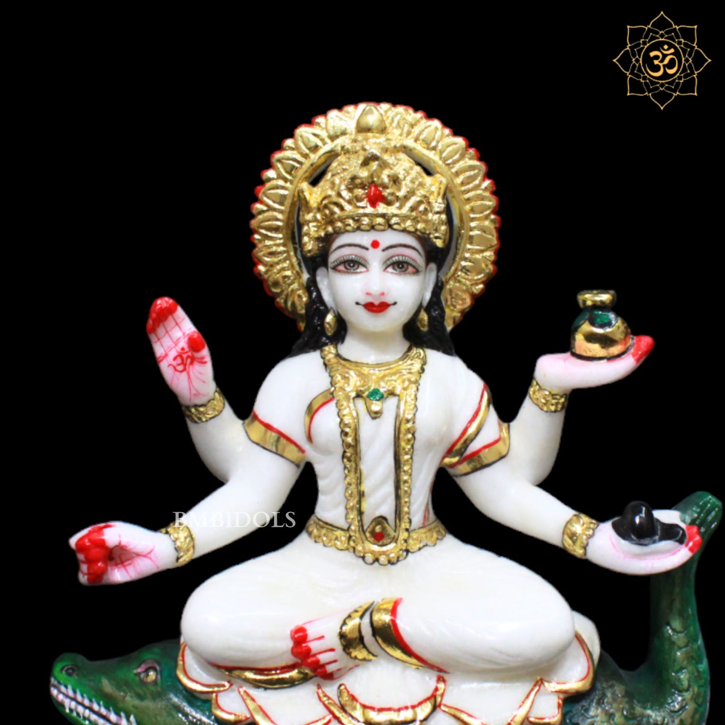 Marble Ganga Maa Murti in Small Size For Homes and Temples