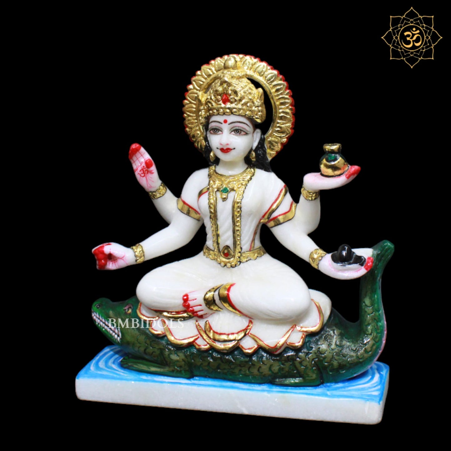 Marble Ganga Maa Murti in Small Size For Homes and Temples