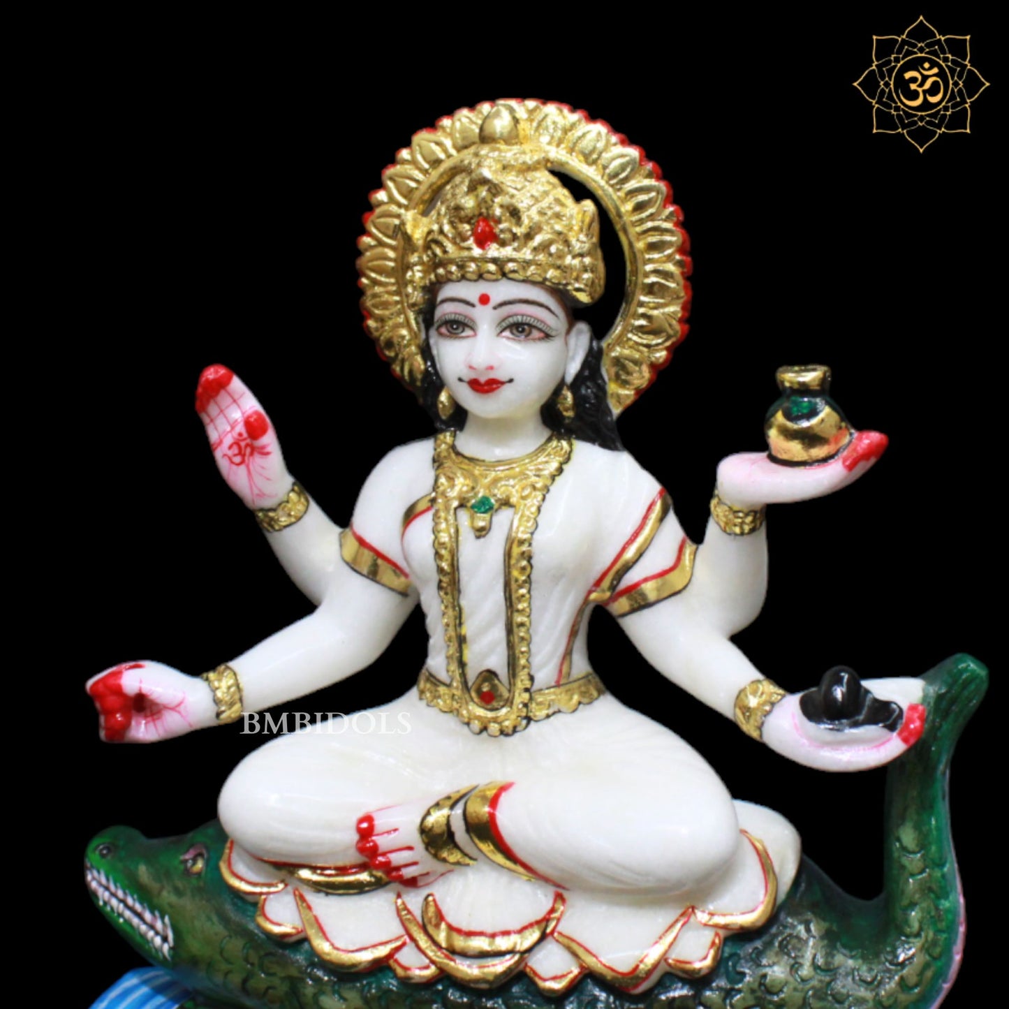 Marble Ganga Maa Murti in Small Size For Homes and Temples