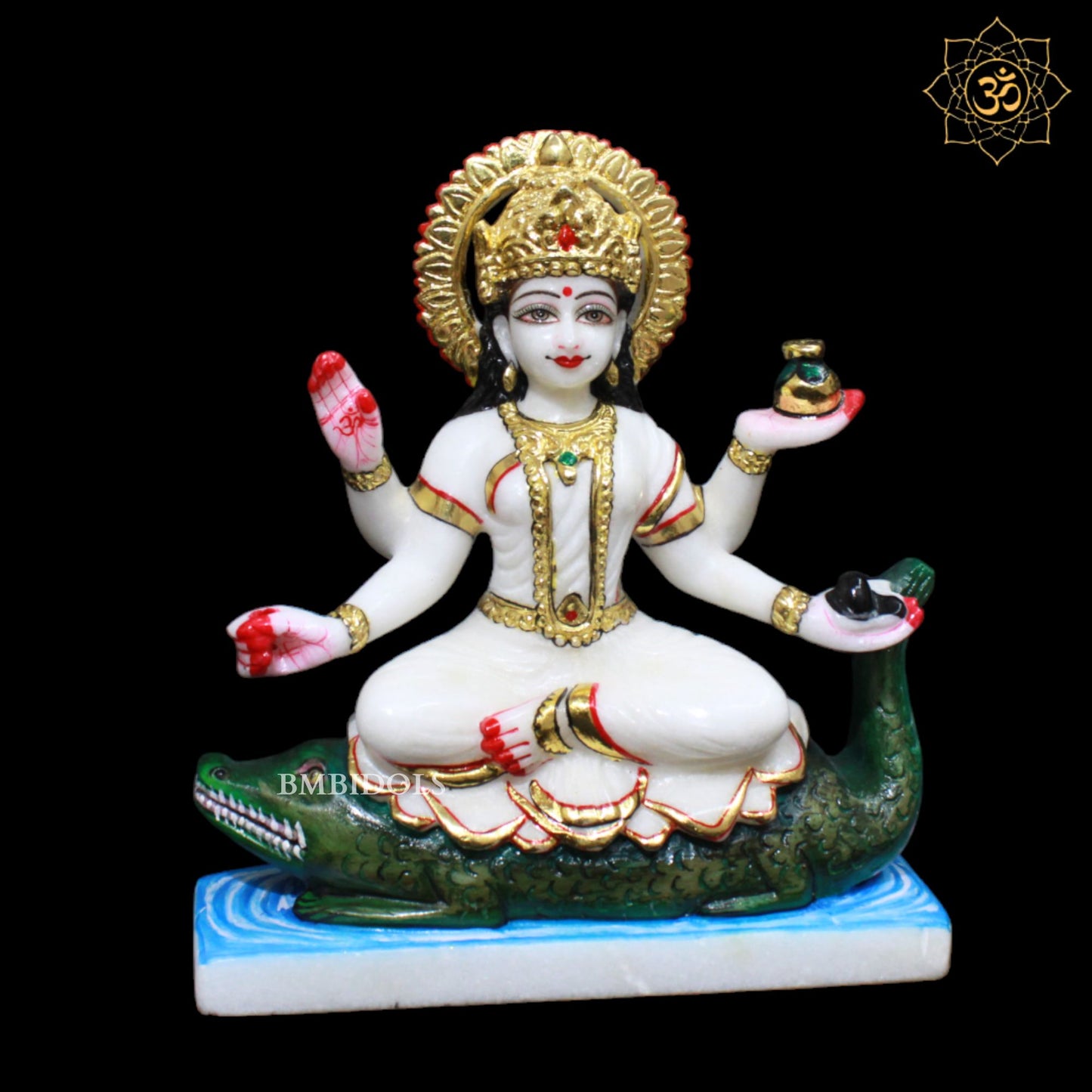 Marble Ganga Maa Murti in Small Size For Homes and Temples