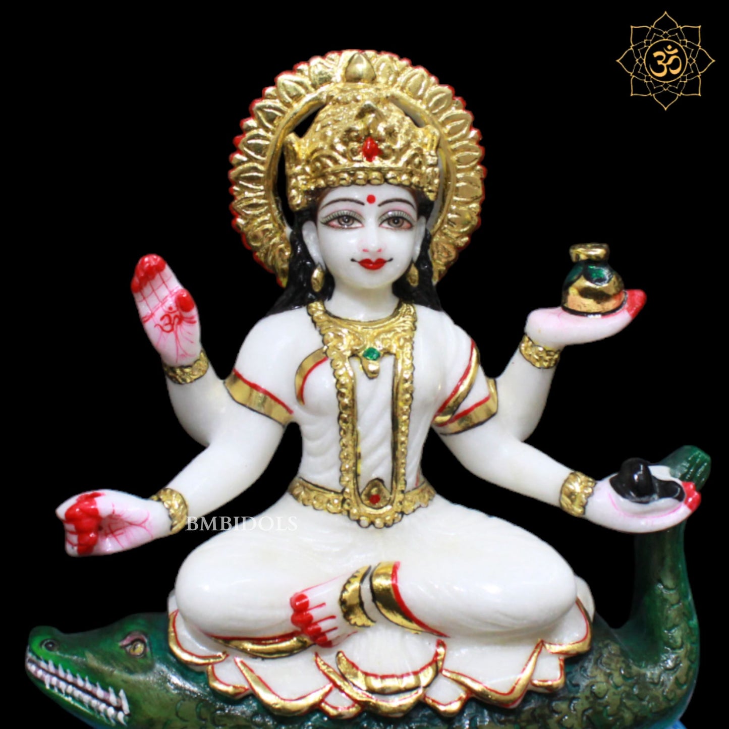 Marble Ganga Maa Murti in Small Size For Homes and Temples