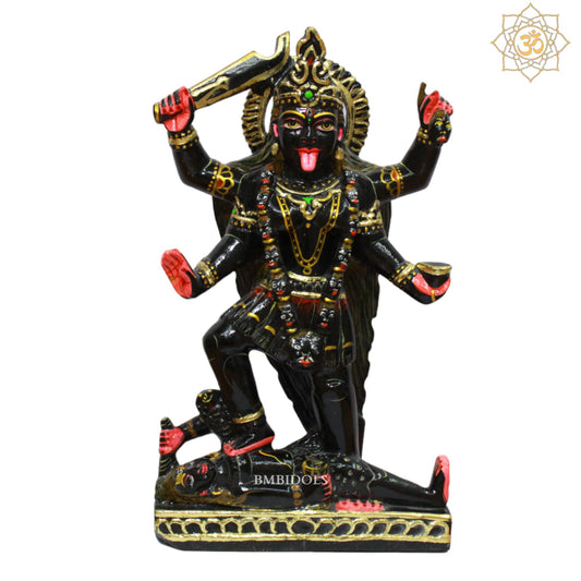 Black Stone Maha Kali Maa Murti for Homes and Temples in 12inch