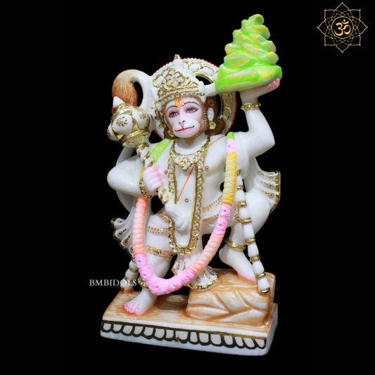 Veer Hanuman Marble Murti in 15inches for Homes and Temples