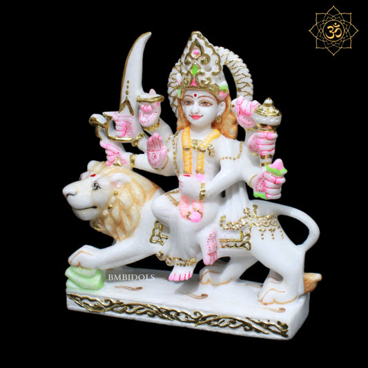 Small Durga Marble Murti for Homes & Temples in 9inches