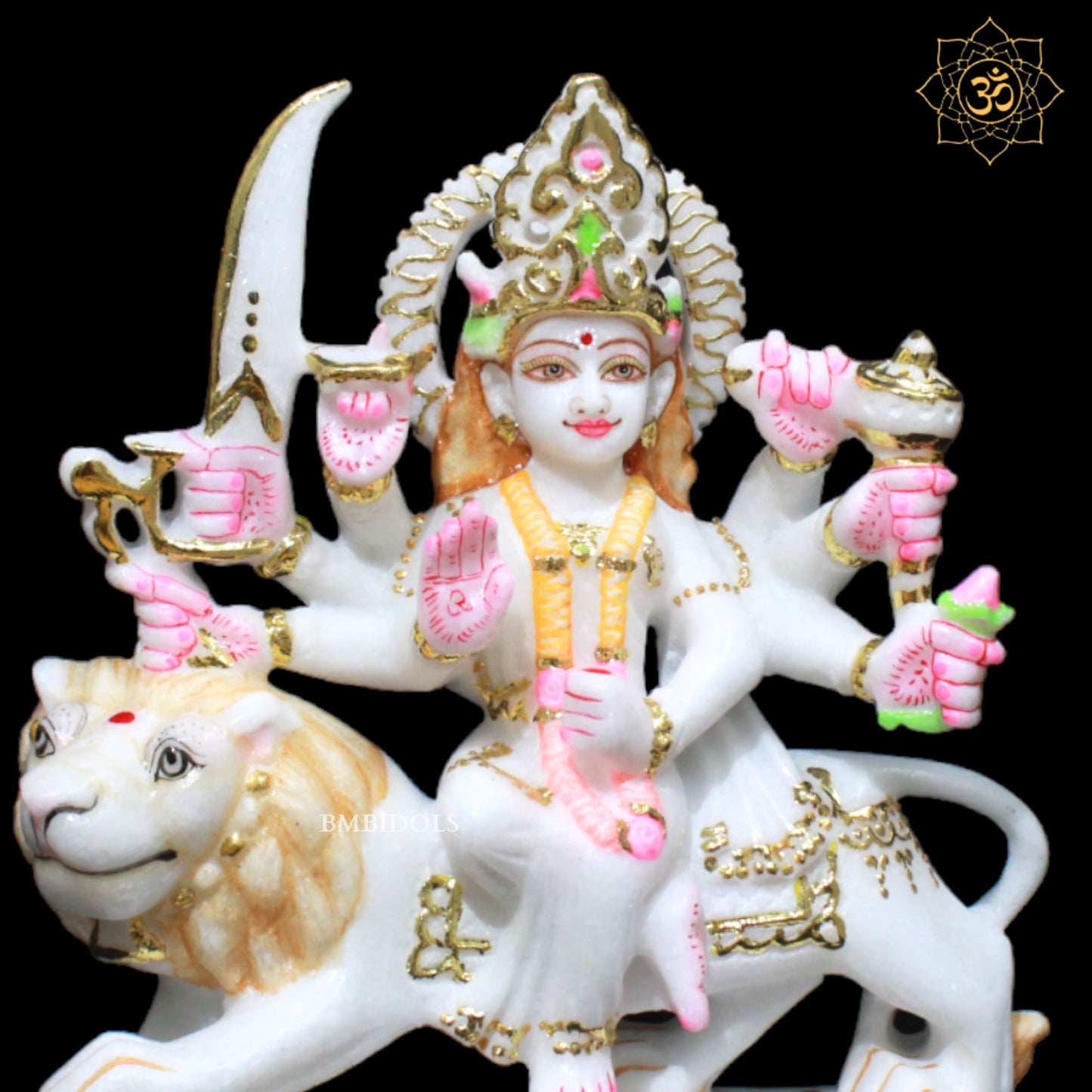 Small Durga Marble Murti for Homes & Temples in 9inches