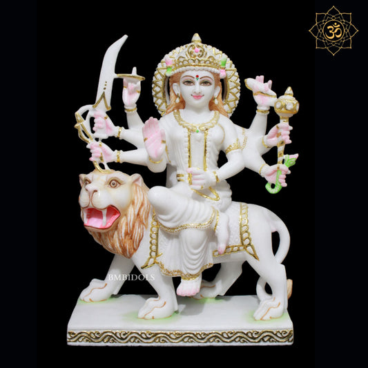Durga Maa Marble Murti for Homes and Temples in 1.5feet