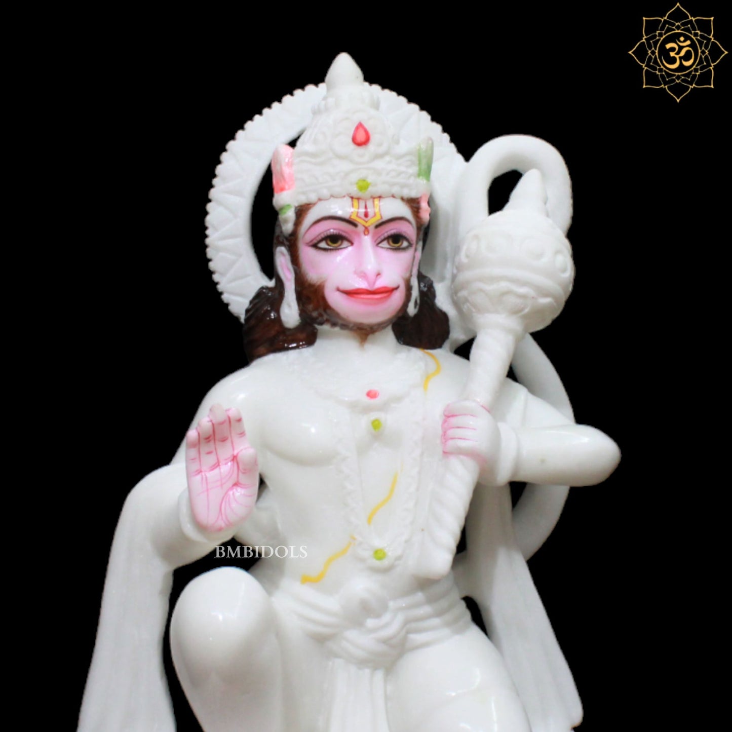 Hanuman Marble Murti in 1feet for Homes and Temples