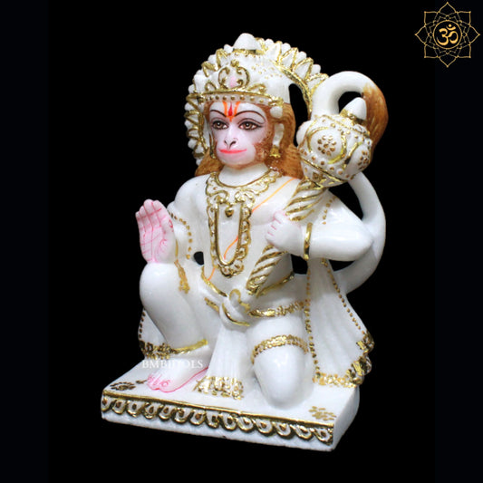 Small Hanuman Marble Murti for Homes and Temples in 9inches