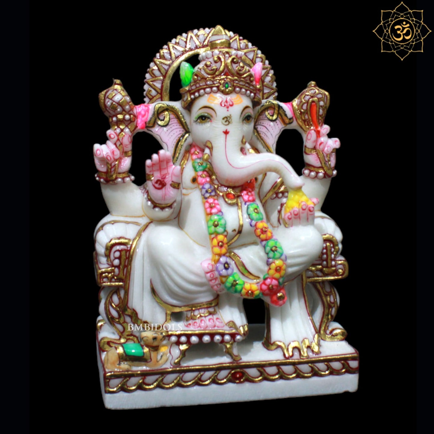 Marble Ganesh Murti for Homes and Temples in 9inches