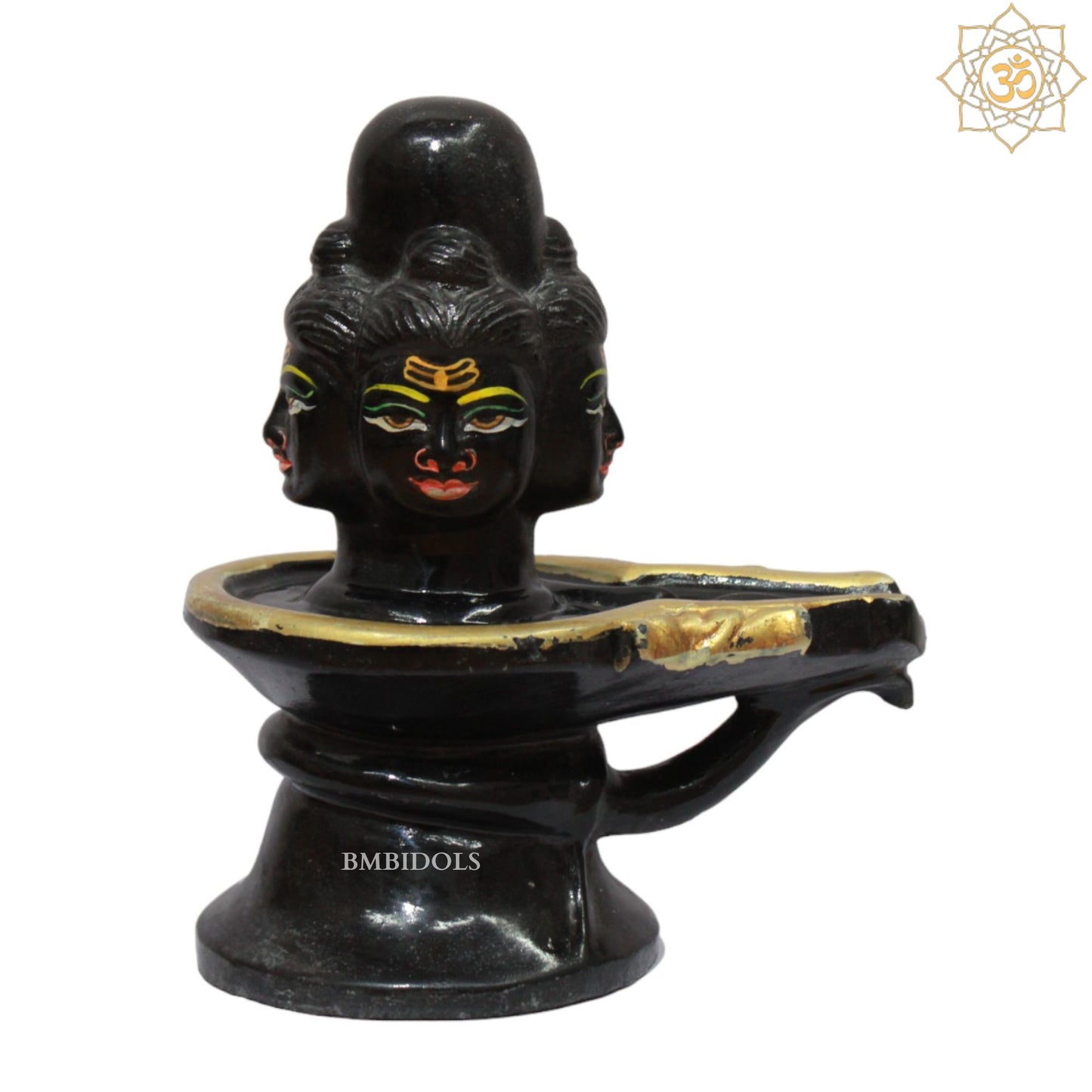 Black Stone Shivling Statue in Panchmukhi Style