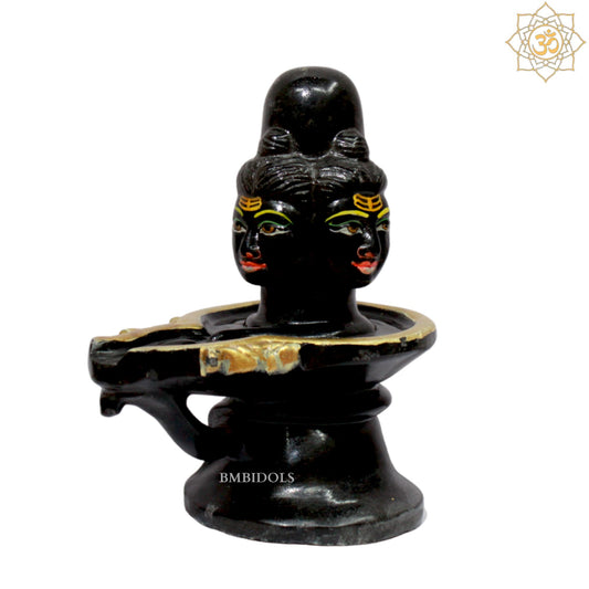 Black Stone Shivling Statue in Panchmukhi Style