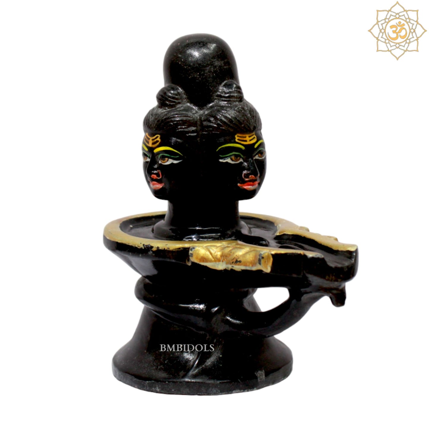 Black Stone Shivling Statue in Panchmukhi Style