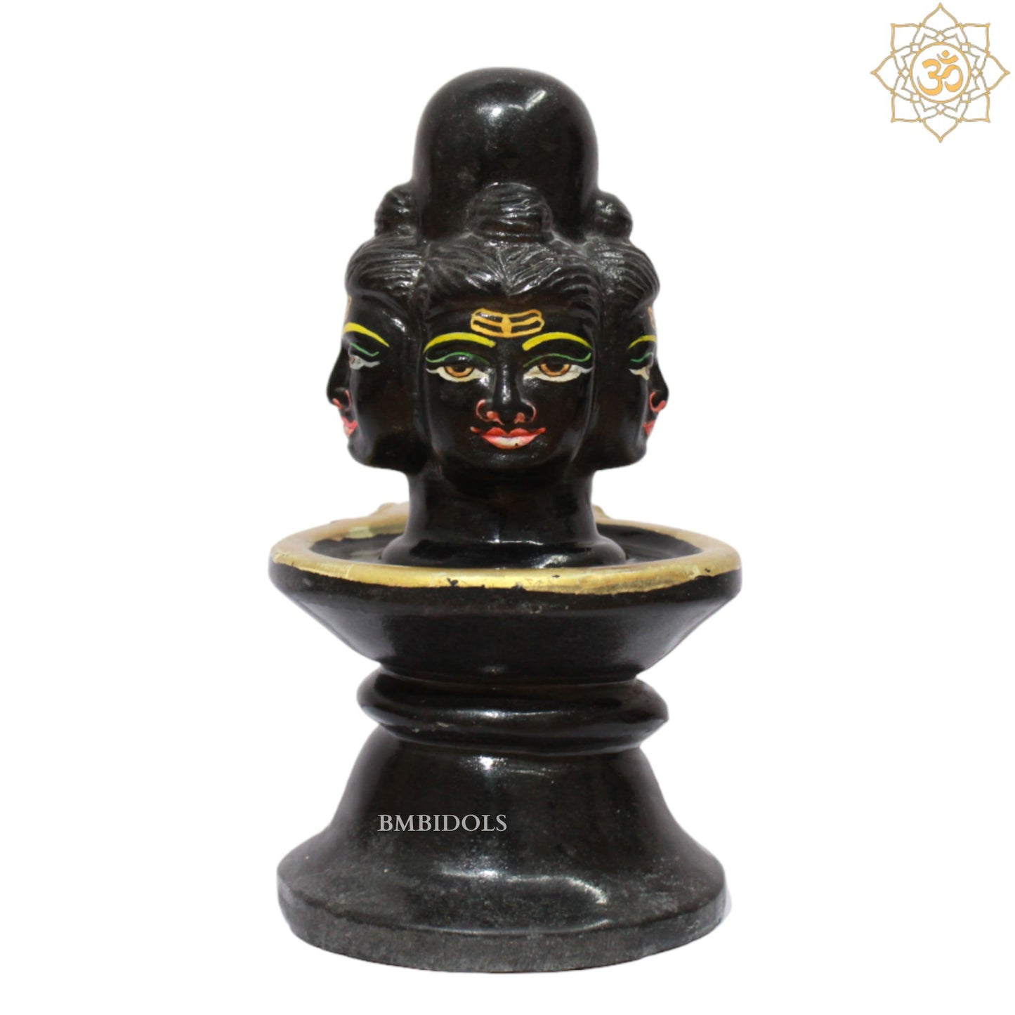 Black Stone Shivling Statue in Panchmukhi Style