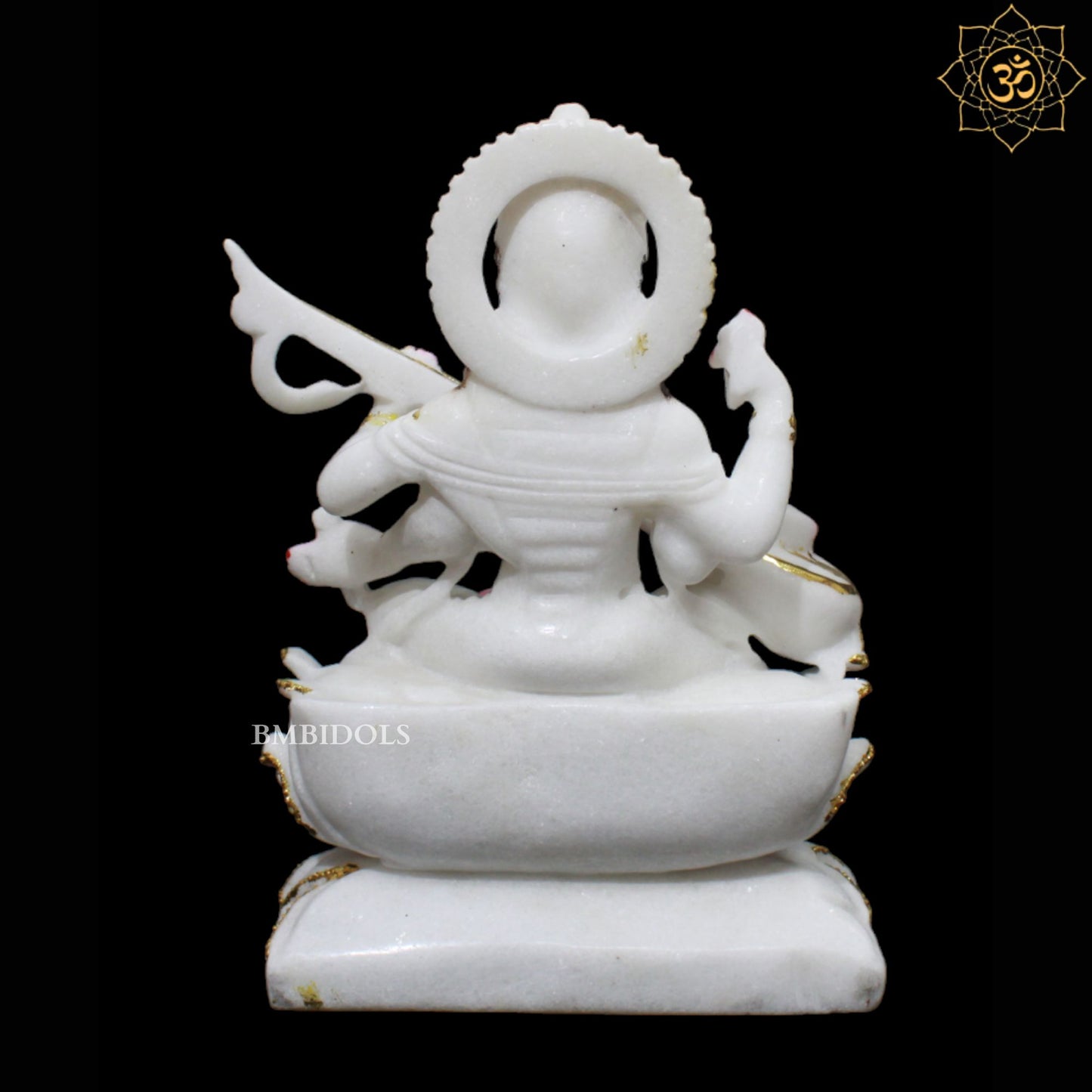 1feet Marble Saraswati Maa Murti for Homes and Temples