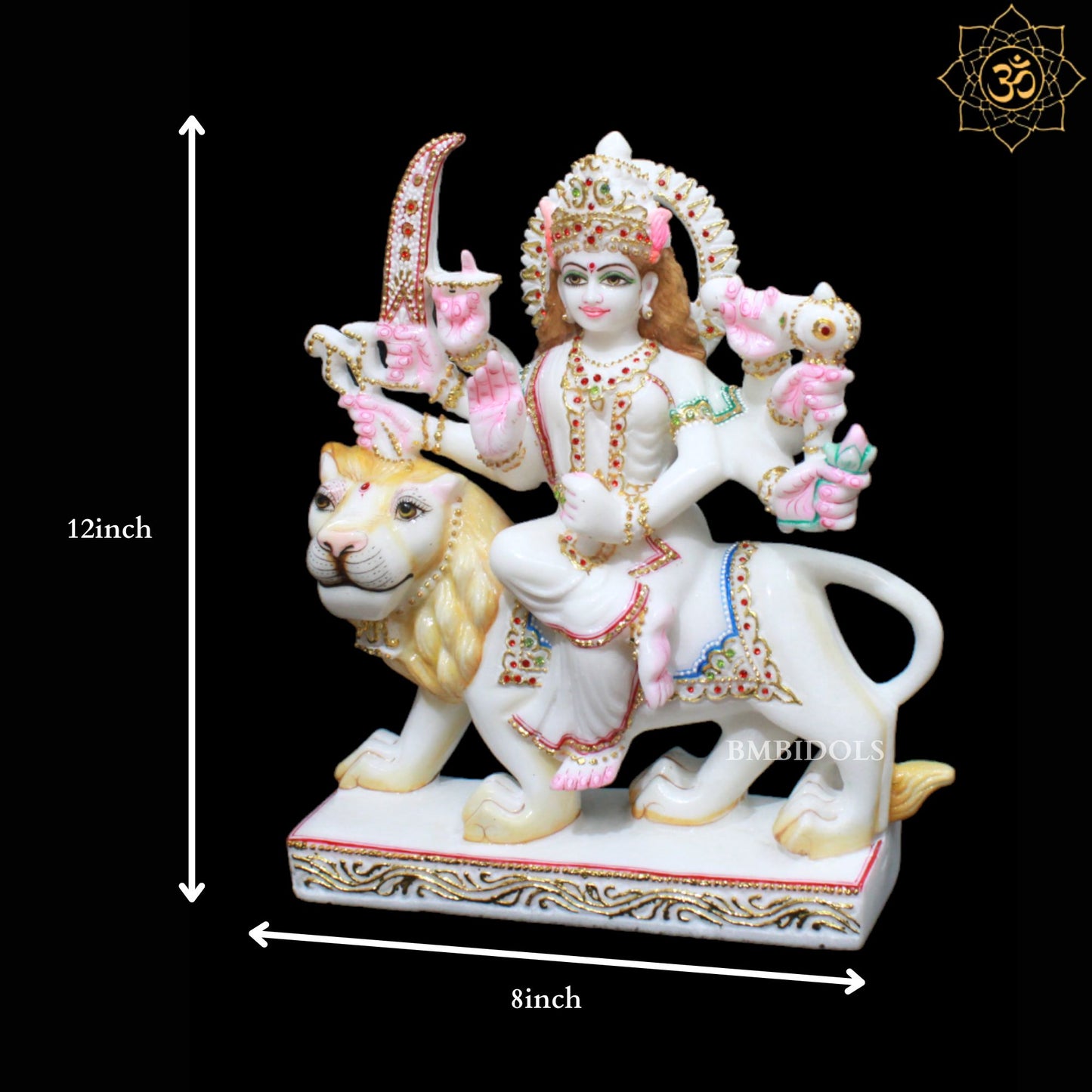 Durga Marble Murti for Homes and Temples in 1feet