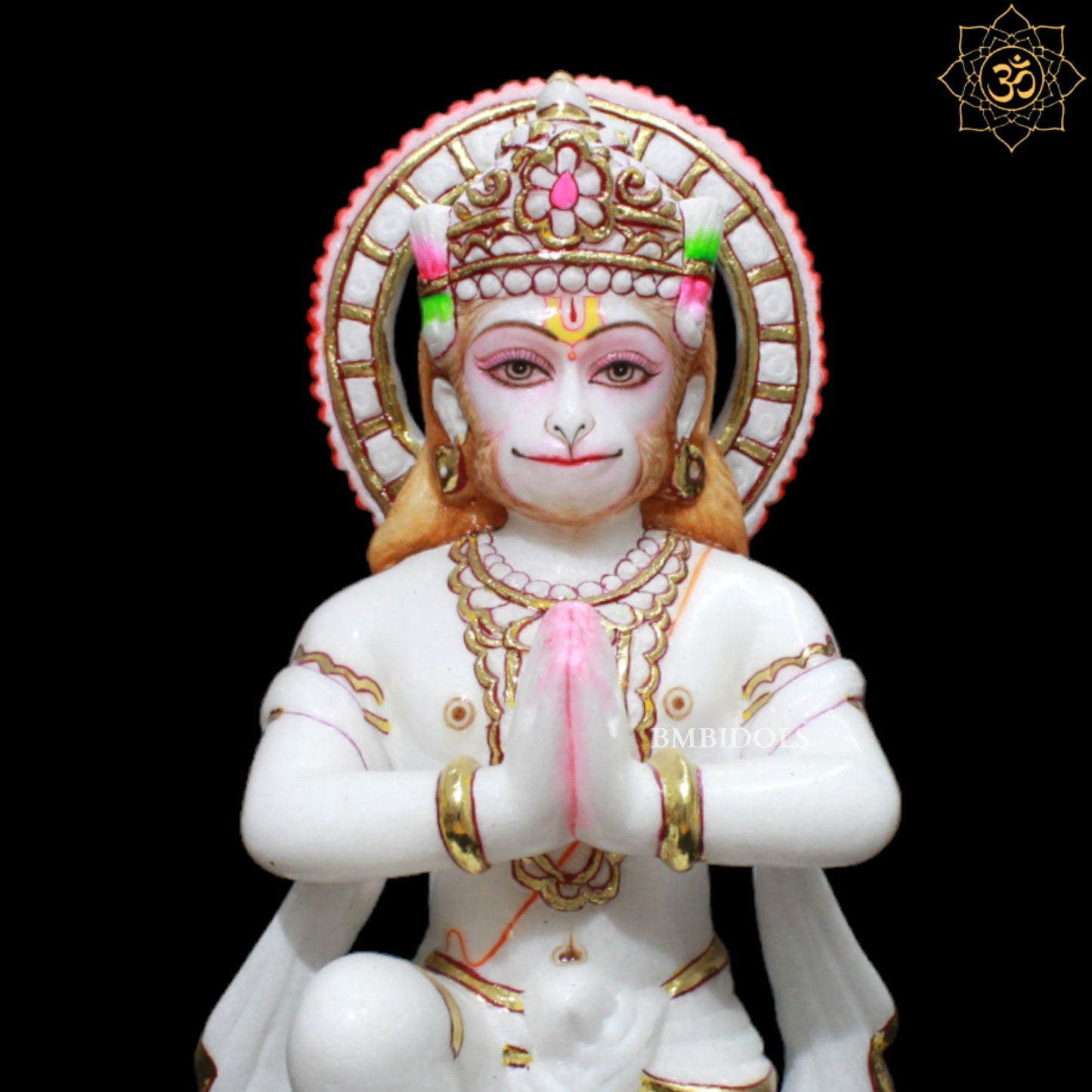 Das Hanuman Marble Murti for Homes and Temples in 12inches