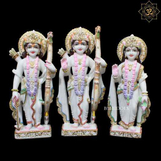 15inch Ram Darbar Murti made in Makrana Marble for Home Mandirs