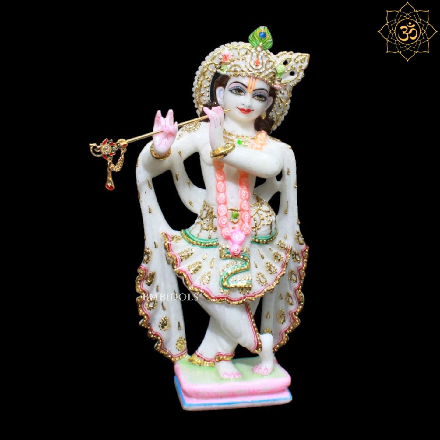 12inch Radha Krishna Bhagwan Marble Murti for Homes and Temples