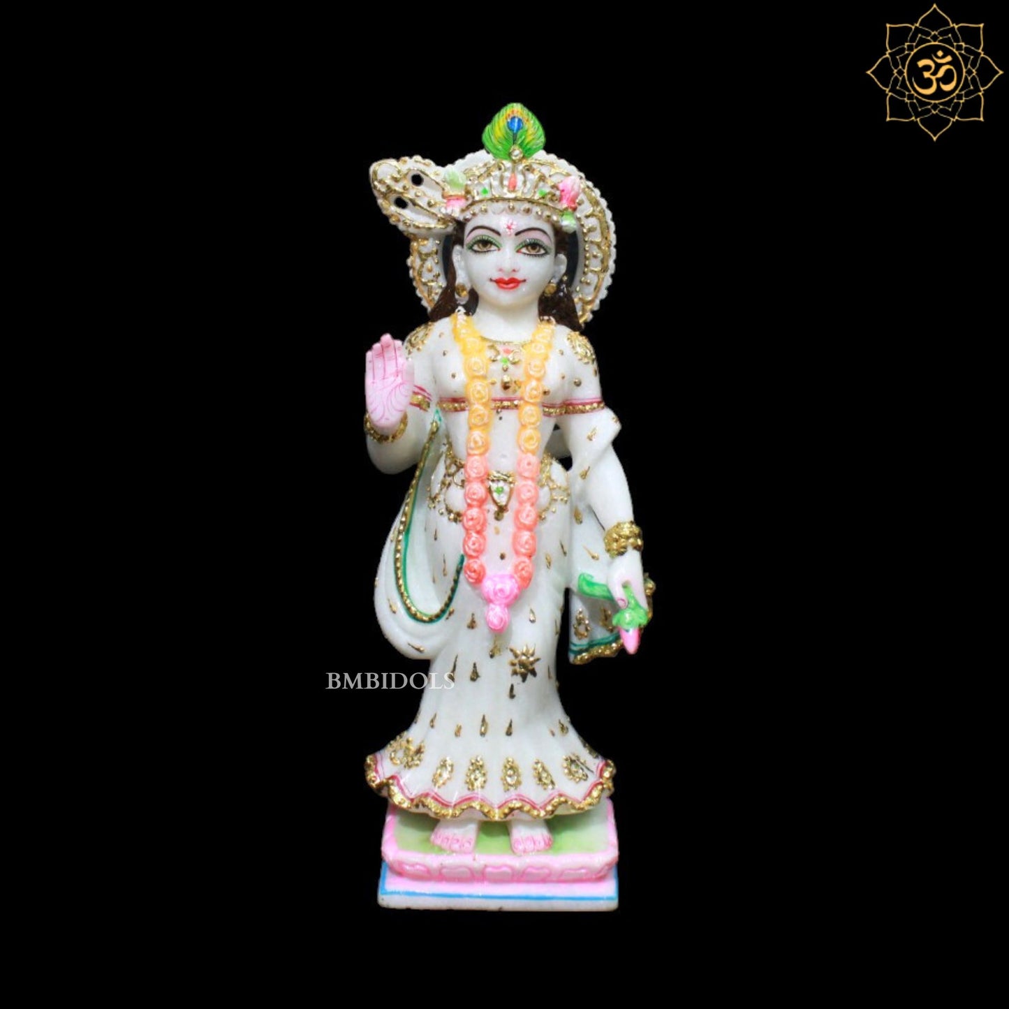 12inch Radha Krishna Bhagwan Marble Murti for Homes and Temples