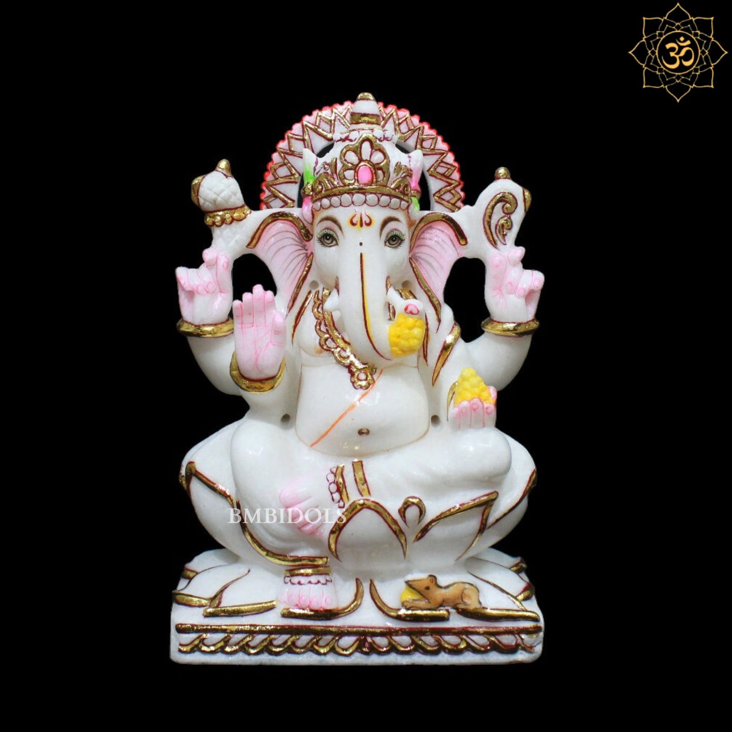 Ganesh Lakshmi Marble Murti in 9inches for Homes and Temples