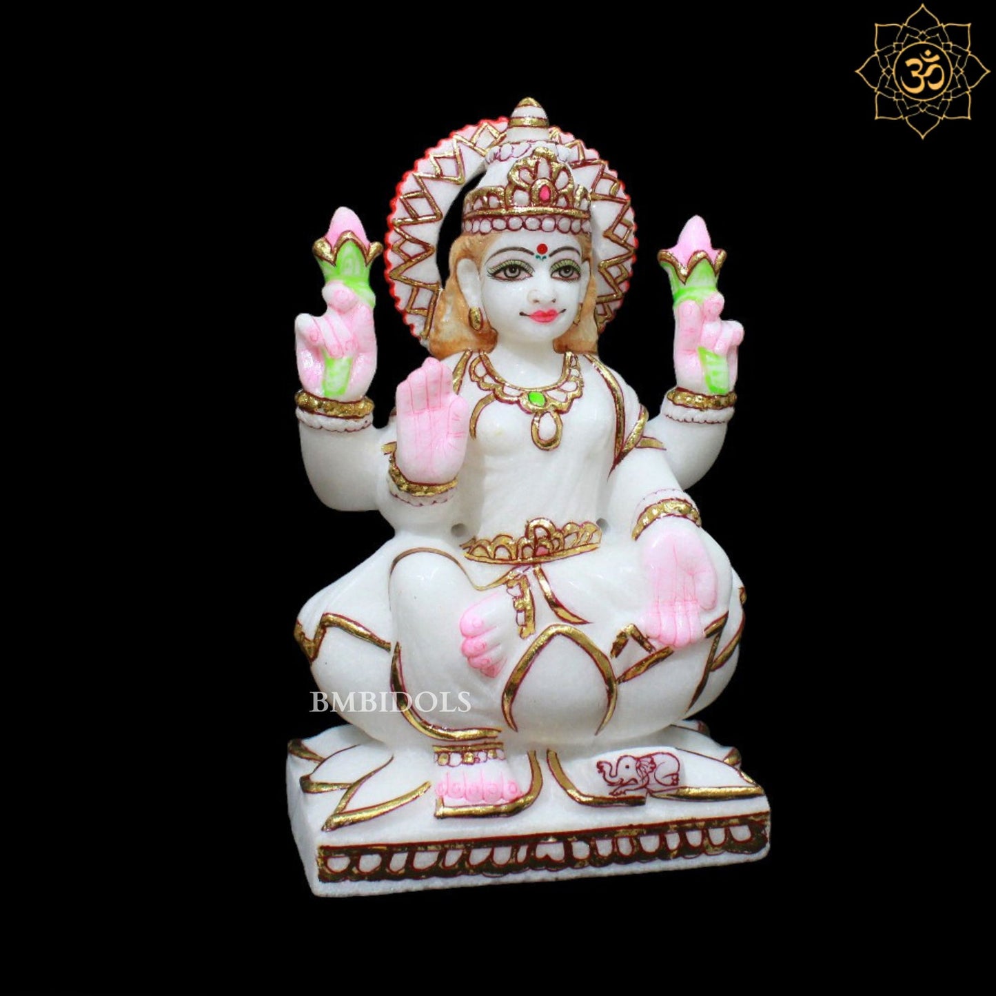 Ganesh Lakshmi Marble Murti in 9inches for Homes and Temples