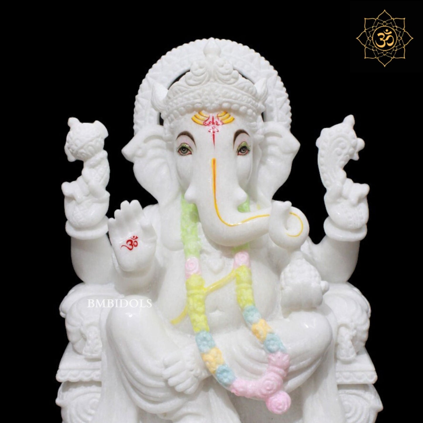 Ganesh Marble Murti for Homes and Temples in 12inches