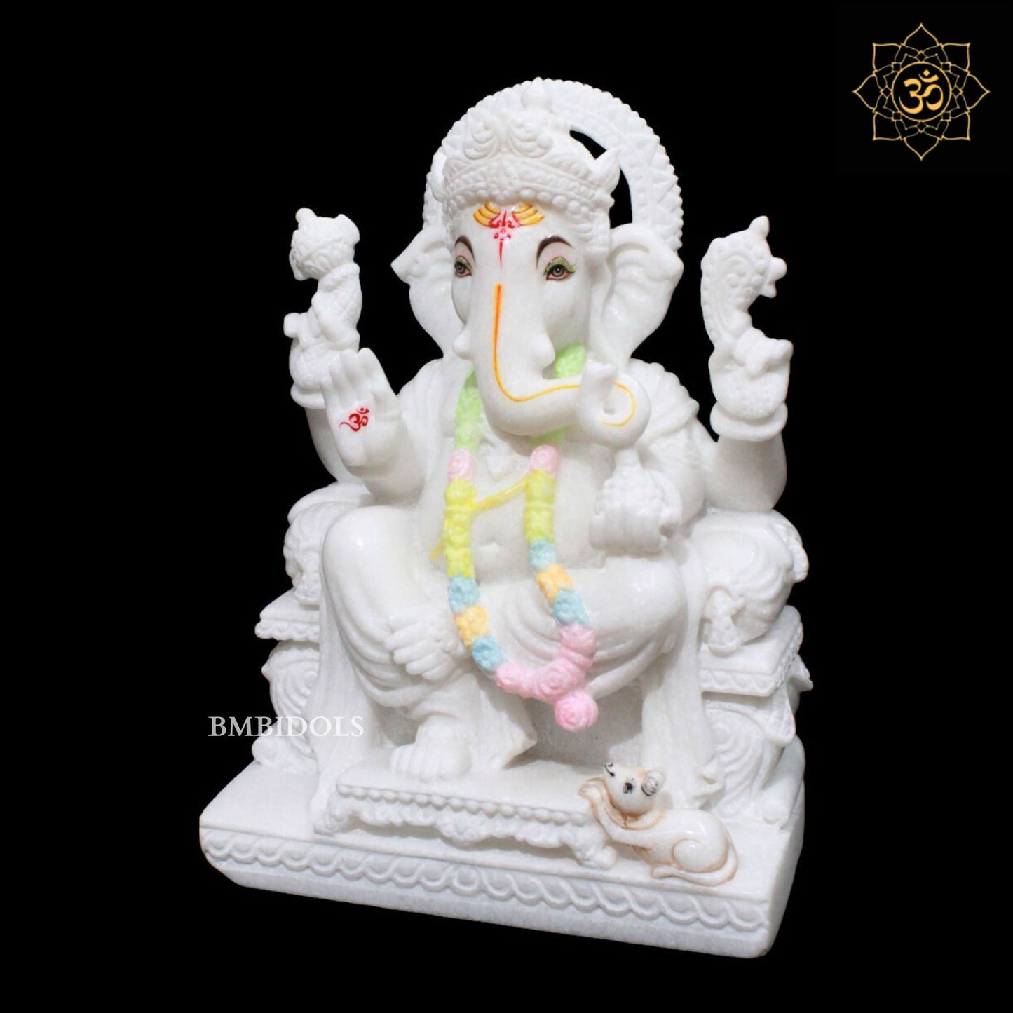 Ganesh Marble Murti for Homes and Temples in 12inches