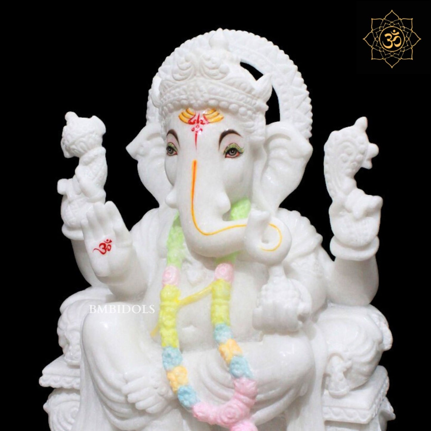 Ganesh Marble Murti for Homes and Temples in 12inches