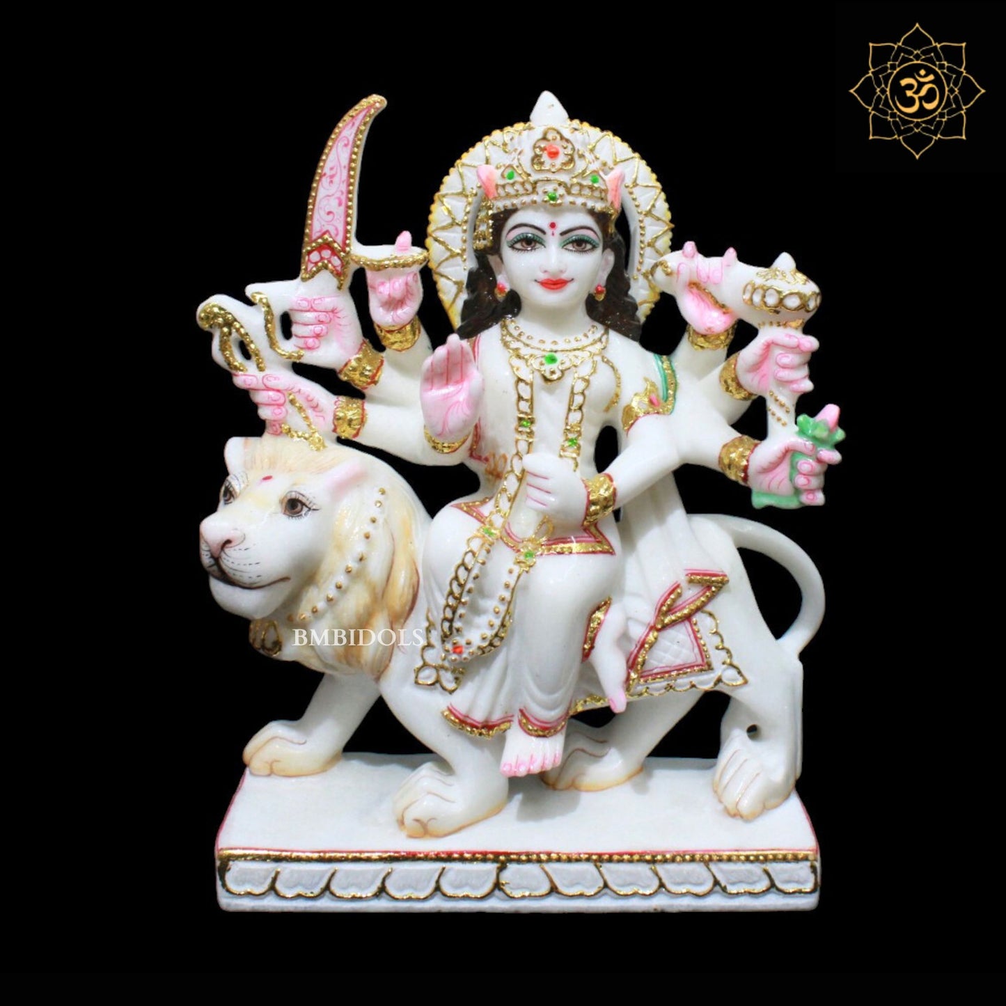 White Marble Durga Maa Murti in 1feet for Homes and Temples