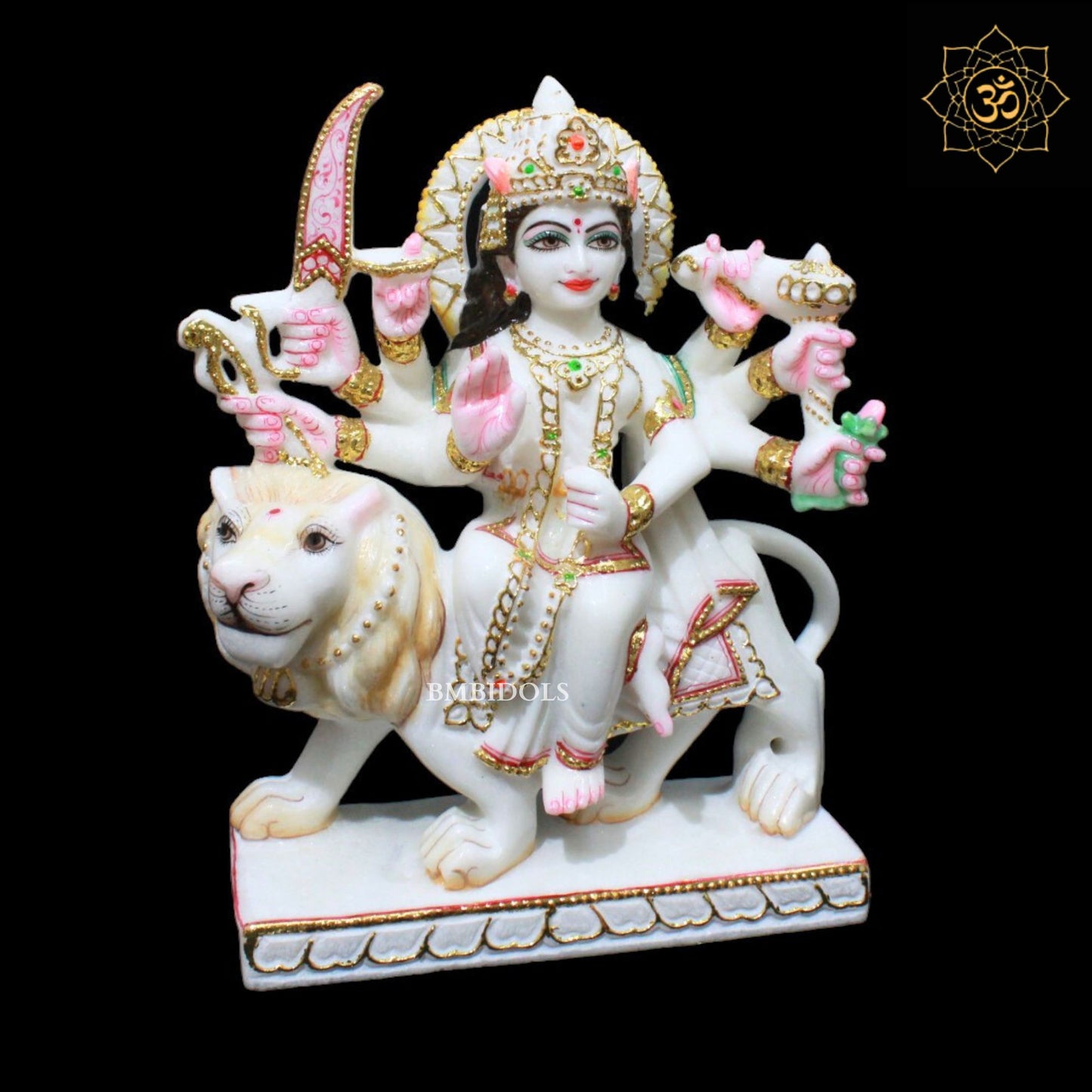 White Marble Durga Maa Murti in 1feet for Homes and Temples