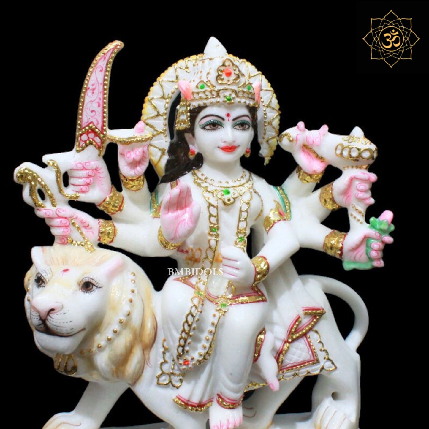 White Marble Durga Maa Murti in 1feet for Homes and Temples