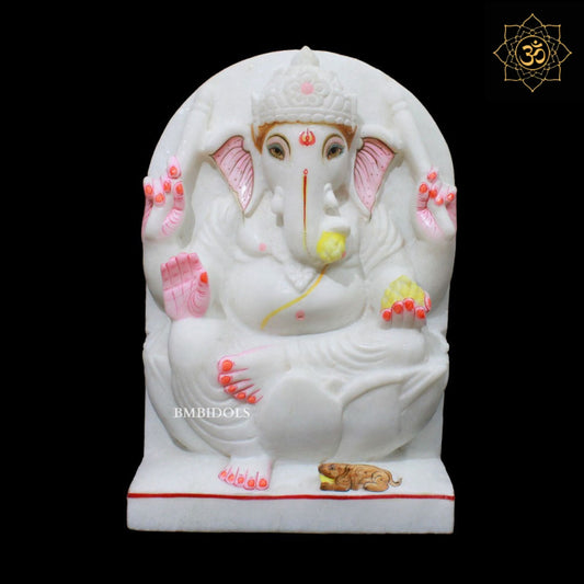 White Marble Ganesh Murti for Homes and Temples in Makrana Marble