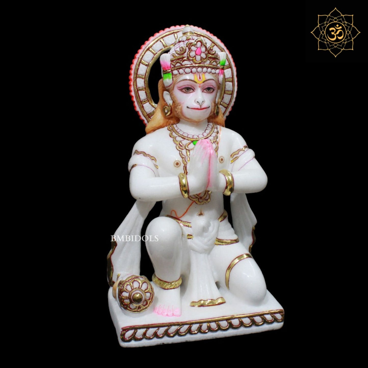 1foot Marble Das Hanuman Murti in Makrana Marble for Homes and Temples