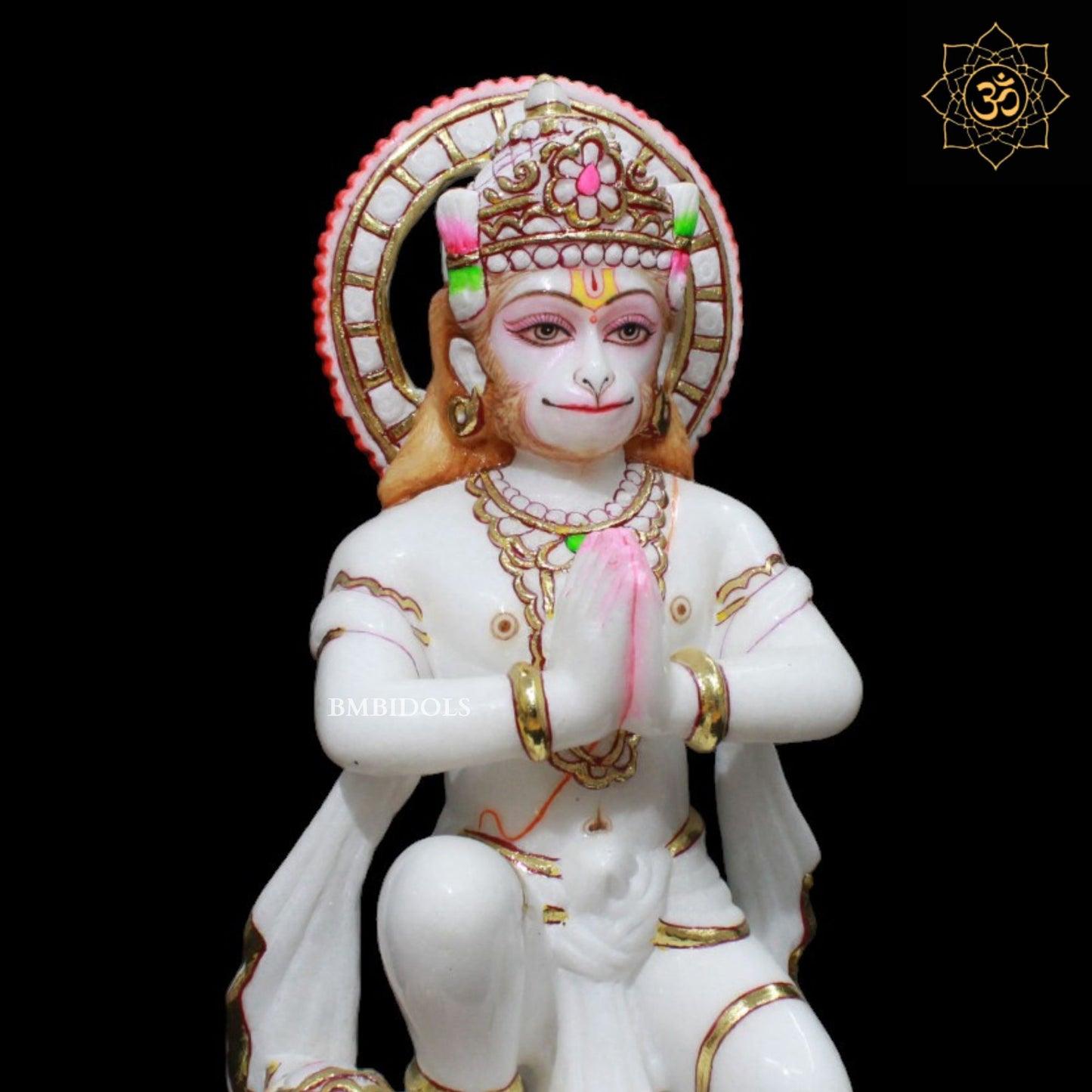 1foot Marble Das Hanuman Murti in Makrana Marble for Homes and Temples