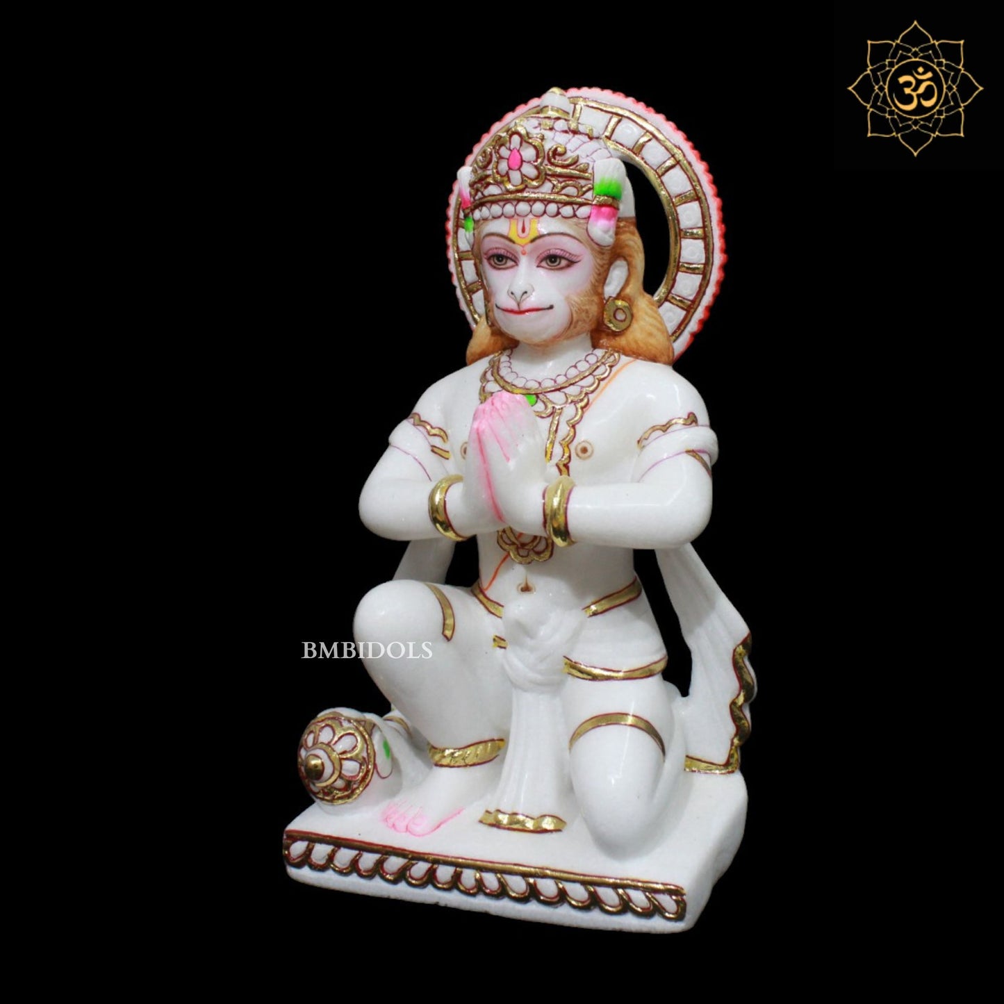 1foot Marble Das Hanuman Murti in Makrana Marble for Homes and Temples