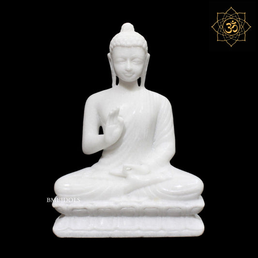 White Marble Buddha Statue for Homes and Gardens in 10inches