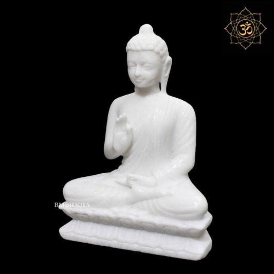 White Marble Buddha Statue for Homes and Gardens in 10inches