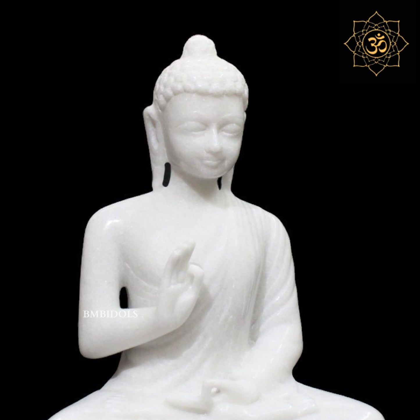 White Marble Buddha Statue for Homes and Gardens in 10inches