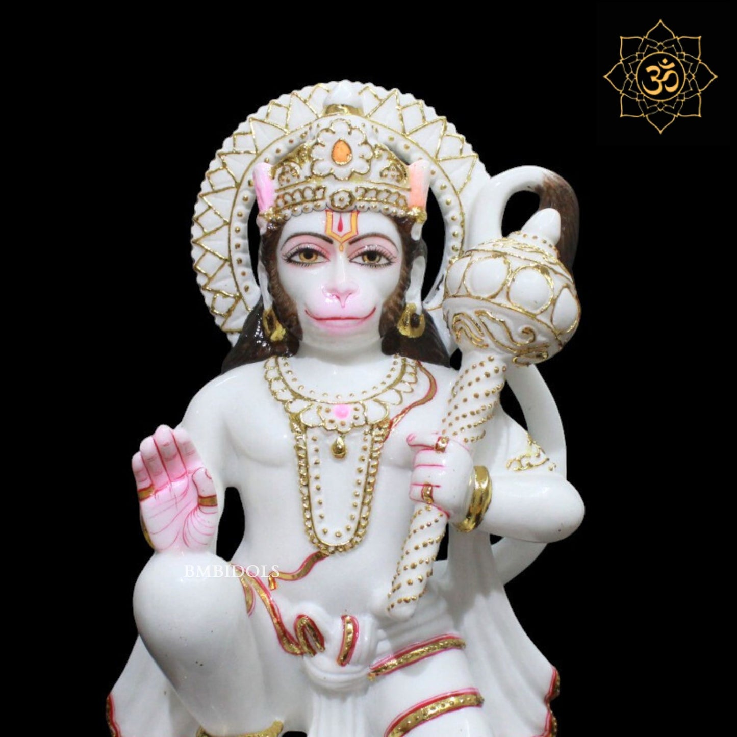 Ashirwad Marble Hanuman Murti for Homes and Temples in 15inch