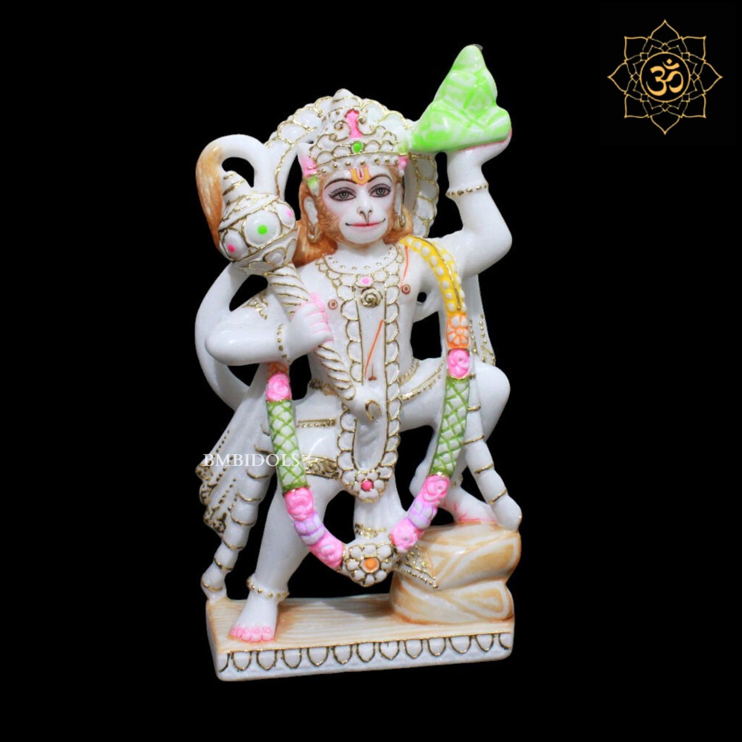 Veer Hanuman Marble Murti for Homes and Temples in 12inch