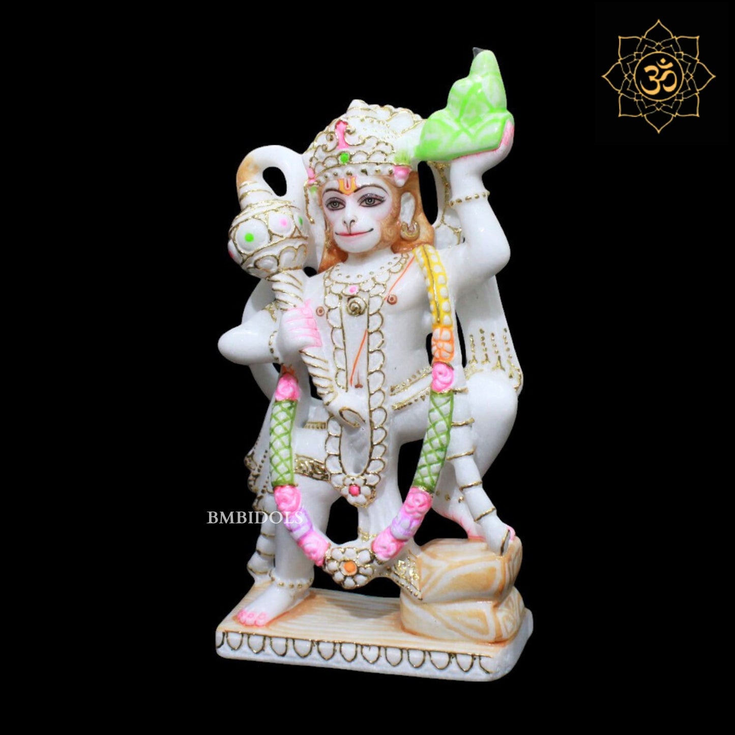 Veer Hanuman Marble Murti for Homes and Temples in 12inch