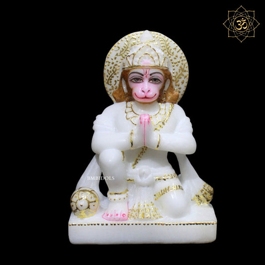 Das Hanuman Marble Murti for Home Temples in Makrana Marble