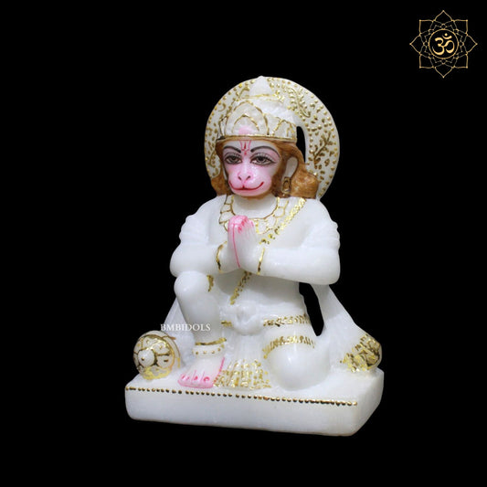 Das Hanuman Marble Murti for Home Temples in Makrana Marble