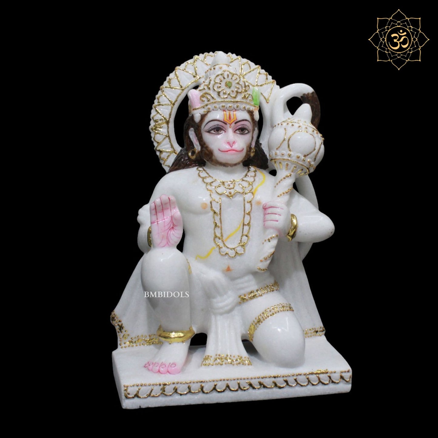 White Marble Hanuman Murti for Homes and Temples in 1feet