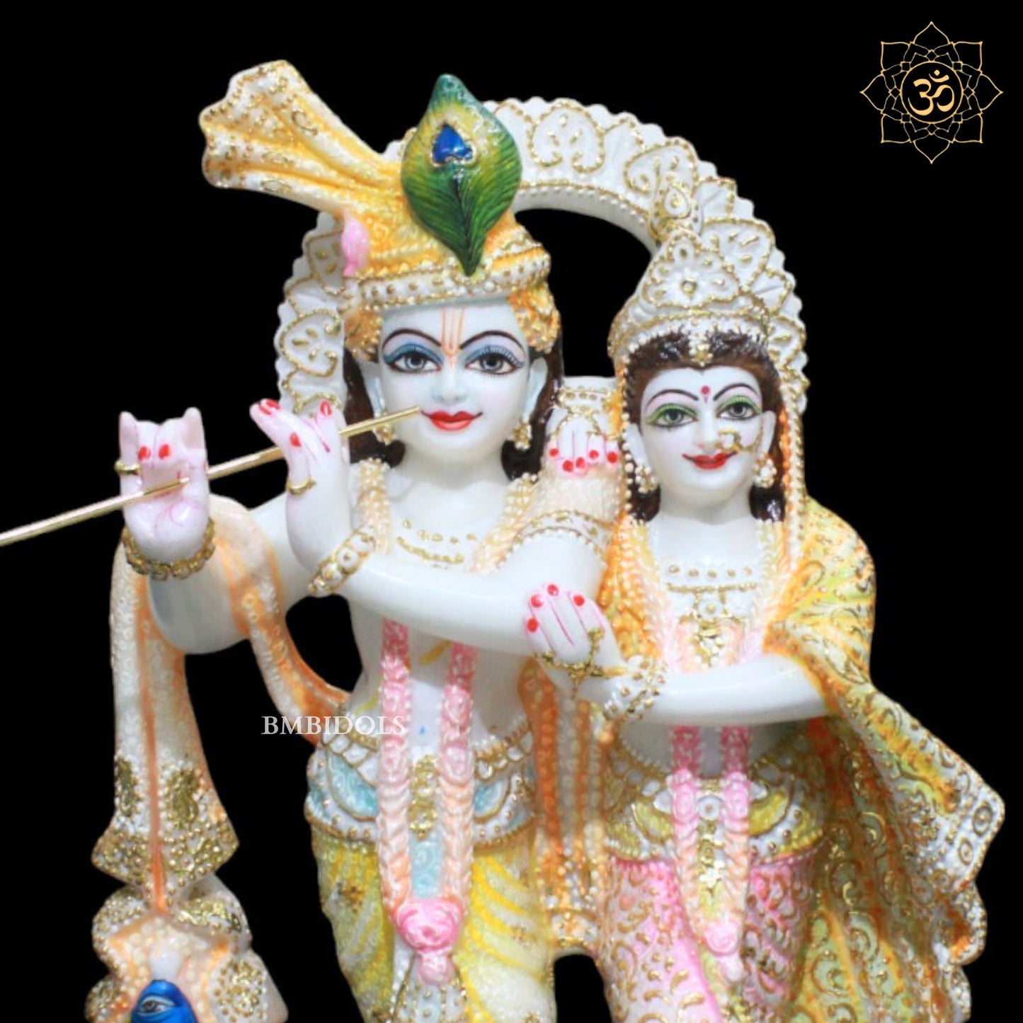 Beautiful Marble Jugal Radha Krishna Murti for Homes and Temples