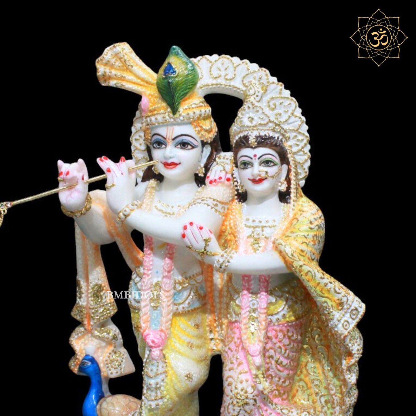 Beautiful Marble Jugal Radha Krishna Murti for Homes and Temples